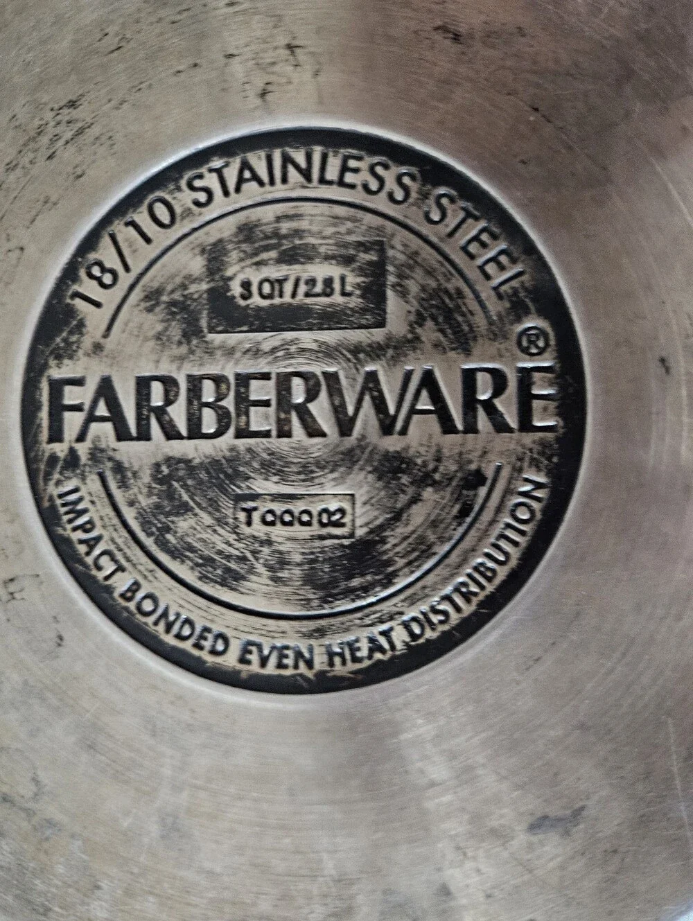 Vintage Farberware 3 Qt Stainless Steel Aluminum Clad Pan Pot w/Lid